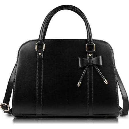 - Coofit Handbag Bowknot Faux Leather Shoulder Cross Body Crossbody Bag Purse Gift for Women Ladies(13.39*5.91*9.84in/Black)