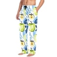 thumbnail image 5 of Watercolor Apple and Leaf Mens Cotton Pajama Pant Sleep and Lounge Bottons with Pockets, 5 of 7