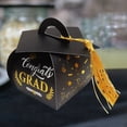 thumbnail image 2 of Graduation Cap Gift Box 10Pcs Black A, [2025 Graduation Season] Hat Candy Box | Creative Bronzing Doctor Hat Box | Graduation Back | Souvenir | Customized Greeting Card + Rafite, 10Pcs Box, 2 of 4