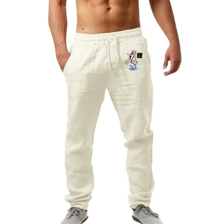 

ZHAGHMIN Black Sweatpants Women Mens Fashion Casual Printed Linen Pocket Lace Up Pants Large Size Pants Foam Slip Flat Front Stretch Chinos Men Training Men Long Stilt Pants Mens Scrub Pants With Po