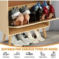 thumbnail image 4 of Hidden Shoe Storage Cabinet with 2 Flip Rattan Drawers & Anti Tip Design – Slim Shoe Organizer for Entryway, Foyer, Hallway, Holds 12 15 Pairs, MDF Frame, 4 of 7