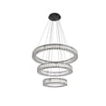 thumbnail image 5 of Elegant Lighting Monroe 32 inch LED triple ring chandelier in black, 5 of 9