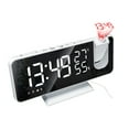 thumbnail image 1 of Digital Projection Alarm with Mirror Surface 4-in-1 180 Degree Projector Indoor Humidity Monitor Phone Display ℃/ ℉ Selectable for Bedroom Room Living Room Office, 1 of 7