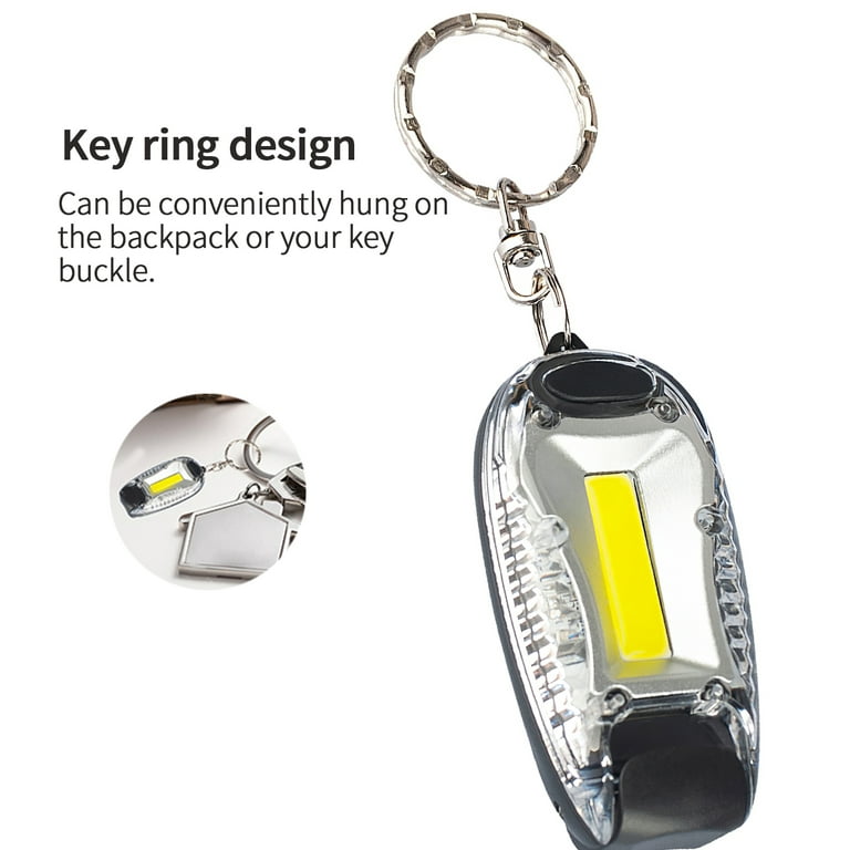 DTOWER Mini Keychain Flashlight Super Bright COB LED Key Ring Hand Torch  with Hook Portable Outdoor Key Chain Light Batteries Included 