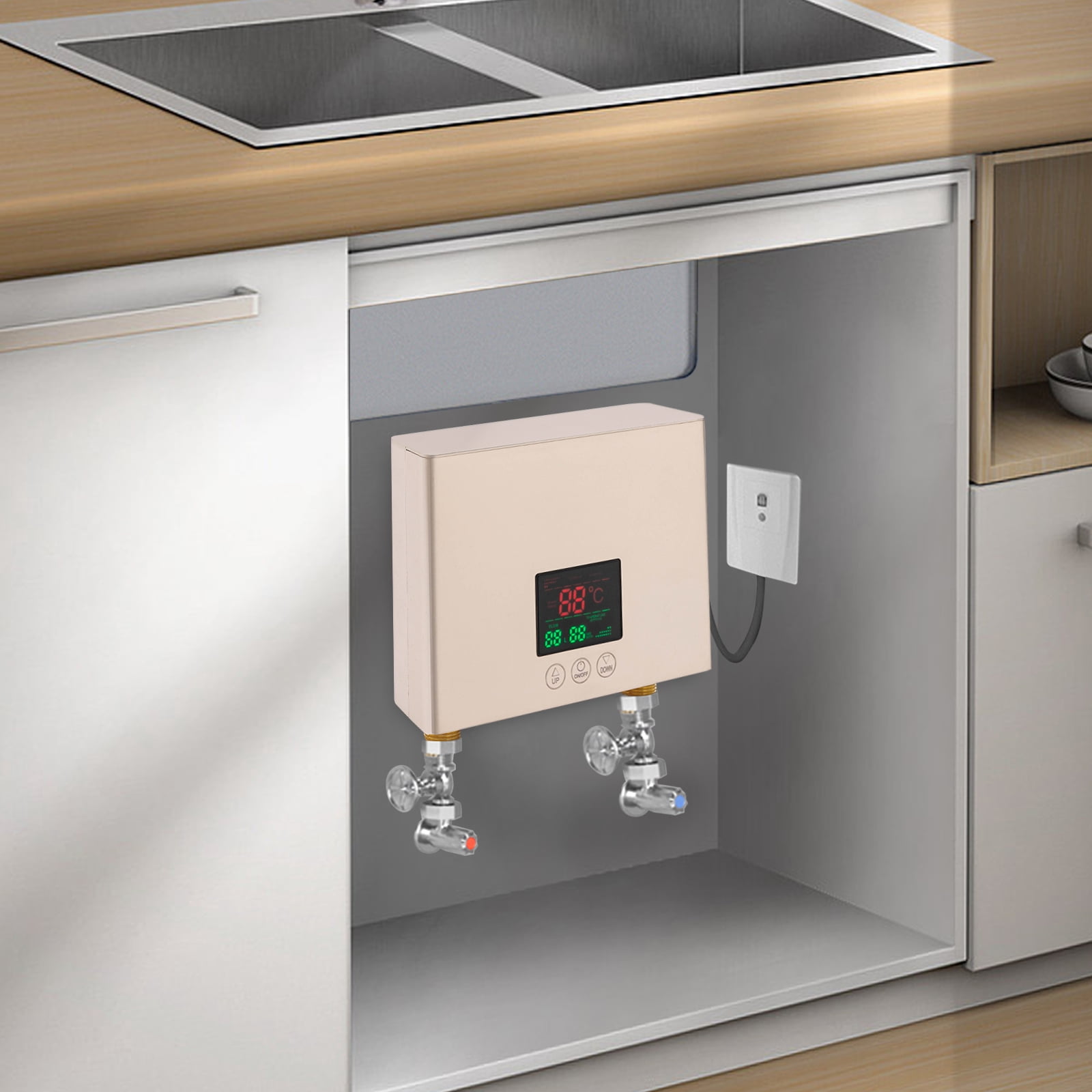 3000W 110V Mini Electric Water Heater, Water Heater, Tankless Water Heater (Batteries Not Included)