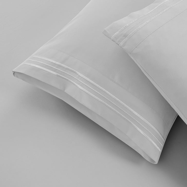 Nestl Bed Sheets Set, 1800 Series Soft Microfiber 16 Inches Deep Pocket 4  Piece Queen Sheet Set, Gray