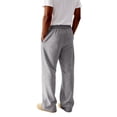 thumbnail image 5 of Men's Athletic Sweatpants Drawstring Elastic Waist Wide Leg Baggy Sports Pants Gray 3XL, 5 of 7