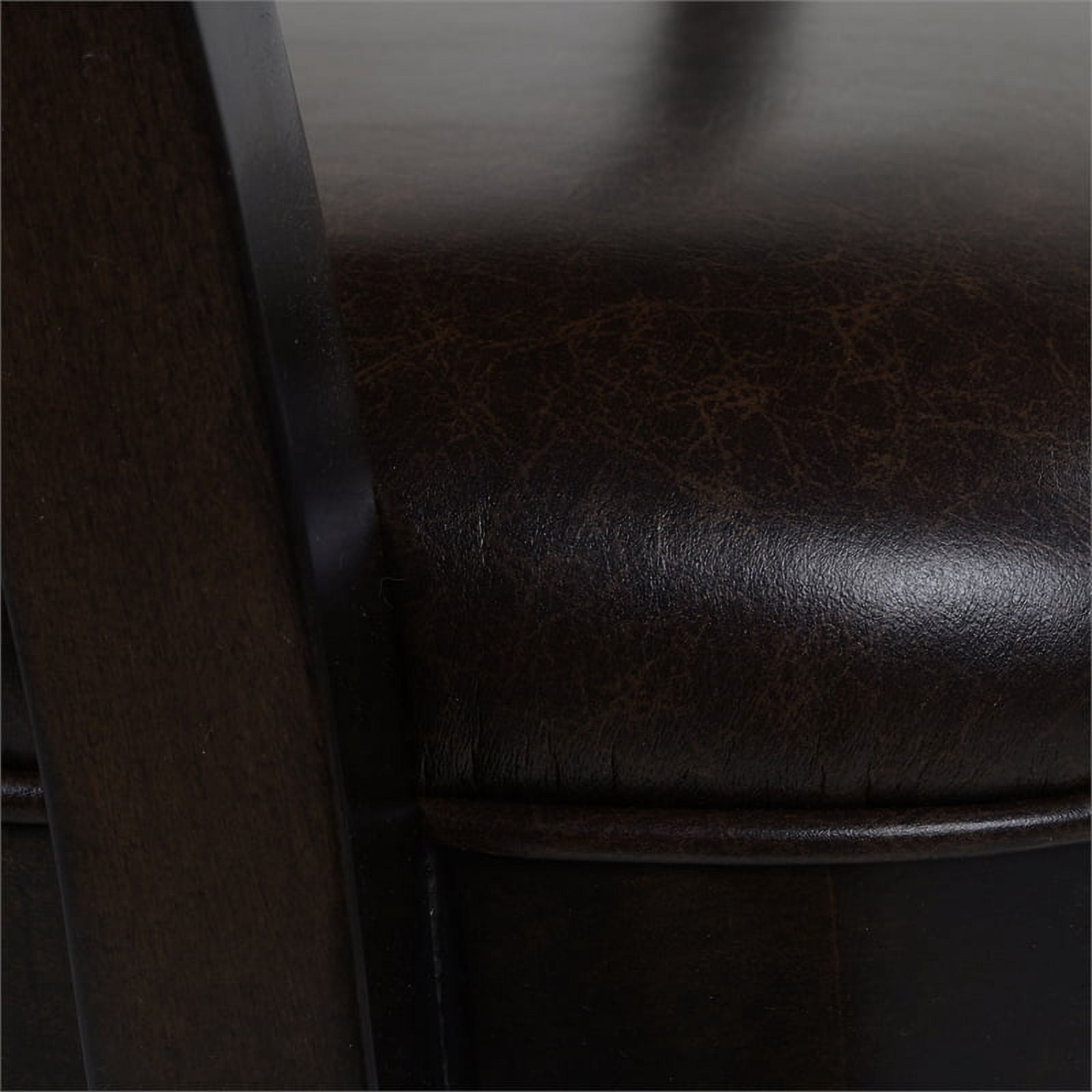 Williams 31" Swivel Bar Stool with Armrests Vintage Brown Faux Leather
