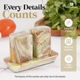 thumbnail image 4 of Radicaln Marble Salt and Pepper Shakers Set with Tray 2.5" Green Handmade Spice Jars, Sugar Bowl – Salt Shaker and Pepper Shaker Set for Kitchen Countertop & Modern Seasoning Storage Containers, 4 of 6