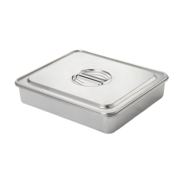 Luzkey Cake Pan with Cover Rectangular Stainless Steel Nonstick with Lid DIY Baking Pan 34cmx29cm