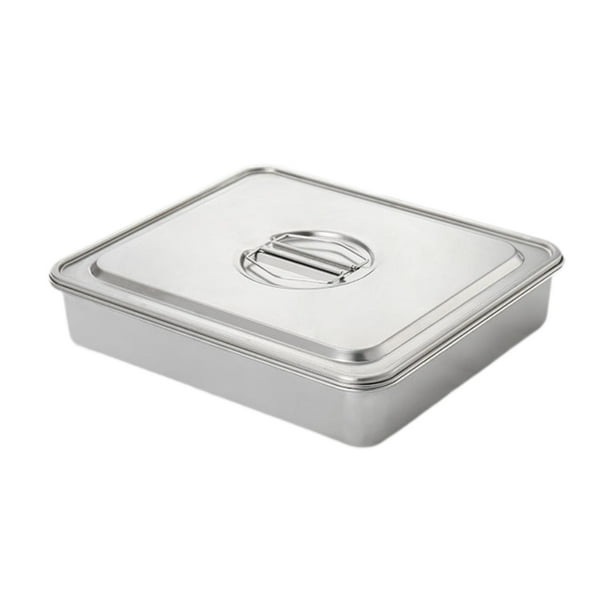 Molde rectangular para pasteles con tapa, de acero inoxidable antiadherente, para hornear en casa. 34cmx29cm