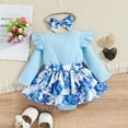 thumbnail image 7 of XBASW Baby Girls Jumpsuit + Pp Skirt +hair Band Spring Fall 3PCS Outfit Newborn Floral Pullover Romper Set for Girls 0-18M, 7 of 7