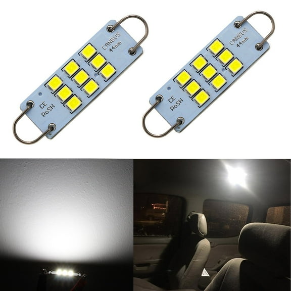 Alla Lighting 2pcs Super Bright 6000K Xenon White 561 LED Bulbs Interior Lights Festoon Map Lights Lamps Replacement for 2004-2012 Colorado,2 Watts