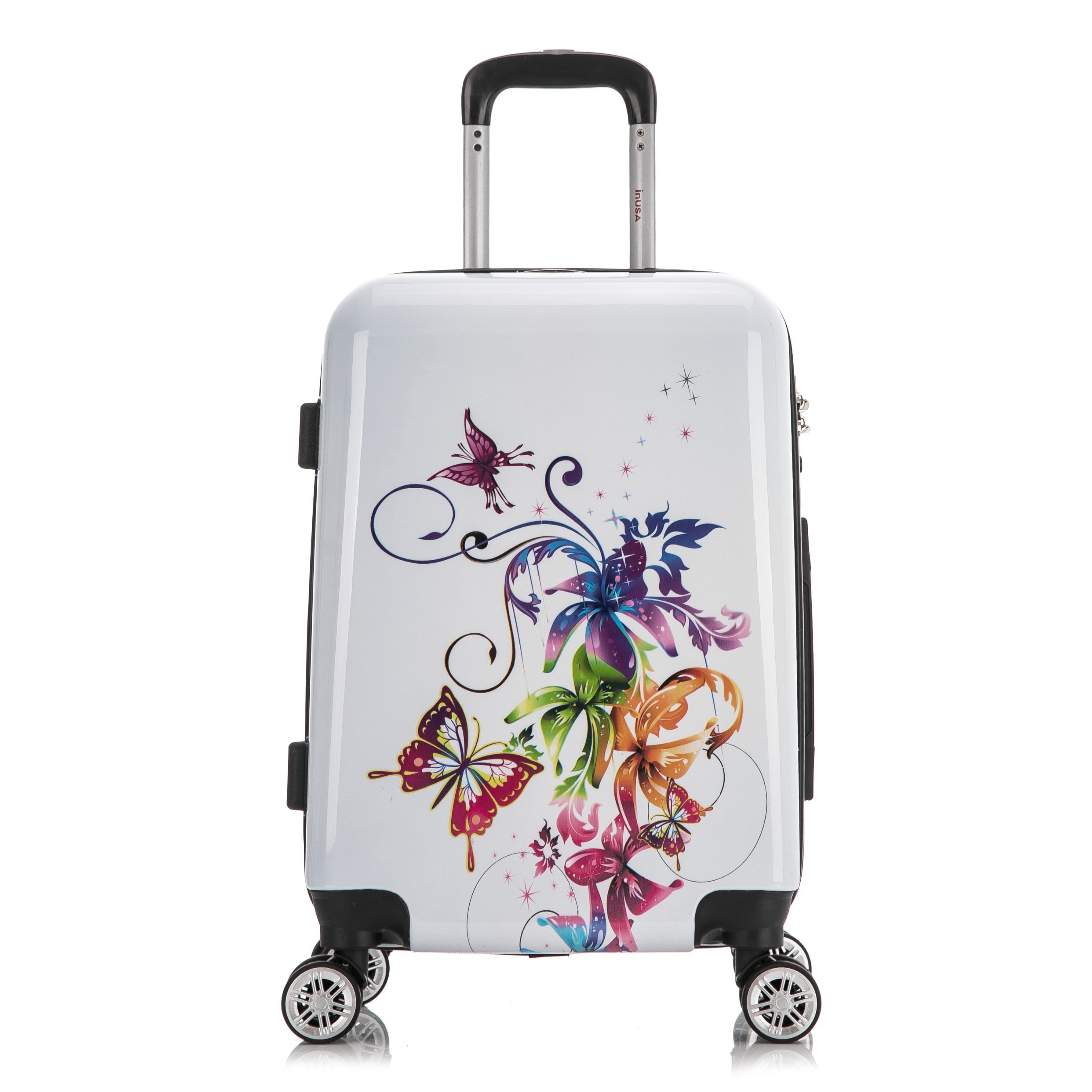 InUSA Print 20" Hardside Checked Luggage with Spinner Wheels, Handle and Trolley, Fusion