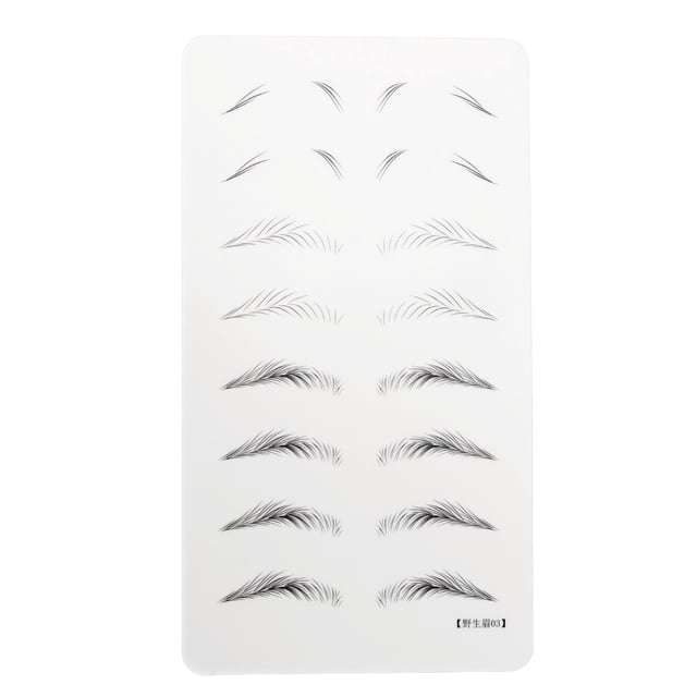 Eyebrow Microblading Practice Sheet, Inkless Pretty Eyebrows Shape Clean Silicone Microblading Practice Skin For Salon 01,02,03
