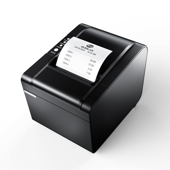 POS Printer, 80mm USB Thermal Receipt Printer, Restaurant Kitchen Printer with Auto Cutter Support Cash Drawer,USB Serial Ethernet Interface Optional for Windows/Mac/Linux