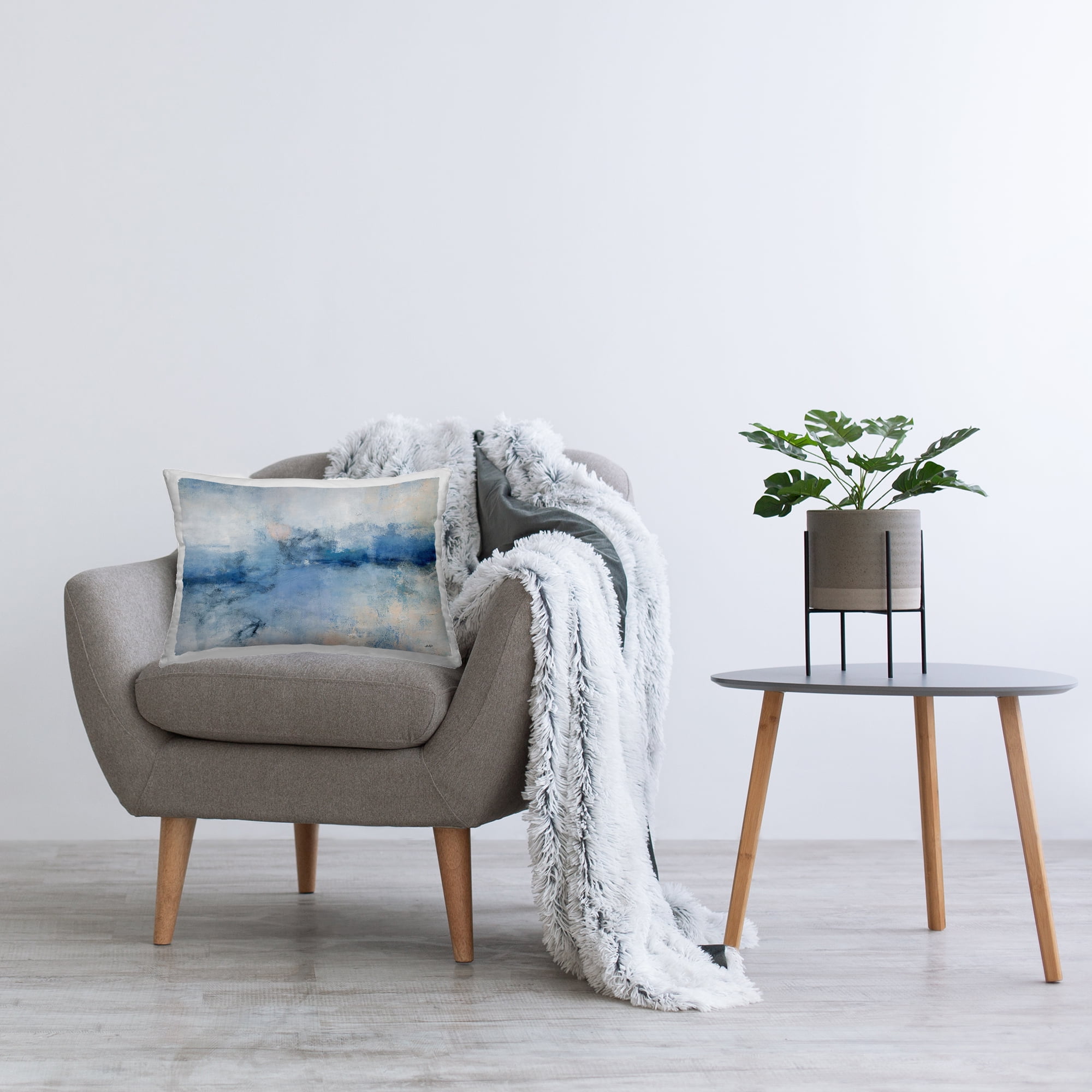 Stupell Industries Blue Seaside Impressions Decorative Printed Throw Pillow Design by Julia Purinton.