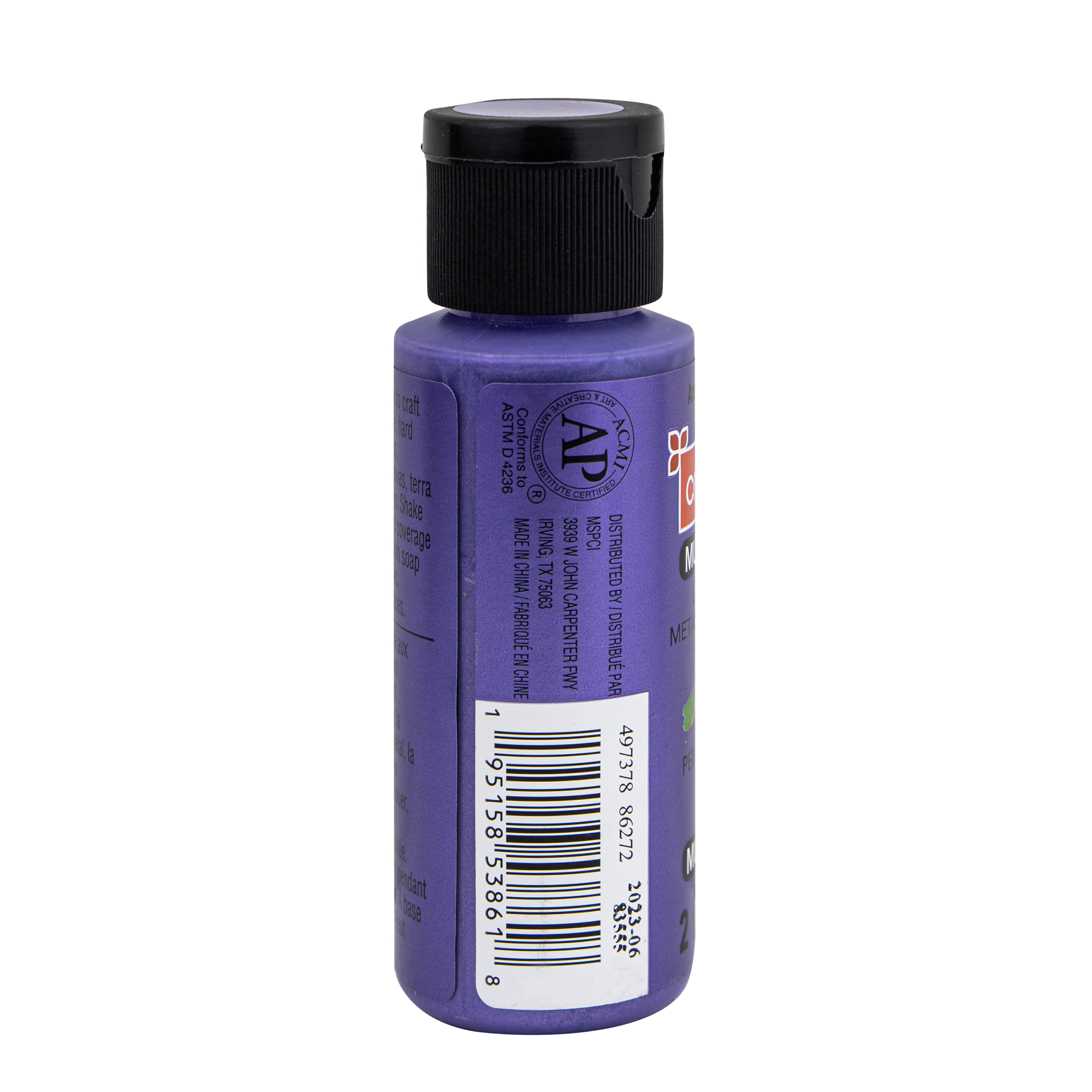 Craft Smart Amethyst Premium Ultra Bright Metallic Paint - Multi-Surface Shimmer Finish for Art, Crafts & Decor, 12 Pack
