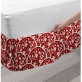 thumbnail image 2 of Floral Bed Skirt, Themed Traditional Motif with Curlicue Flowers and Peduncles, Elastic Bedskirt Dust Ruffle Wrap Around for Bedding Decor, 4 Sizes, Vermilion and Ivory, by Ambesonne, 2 of 2