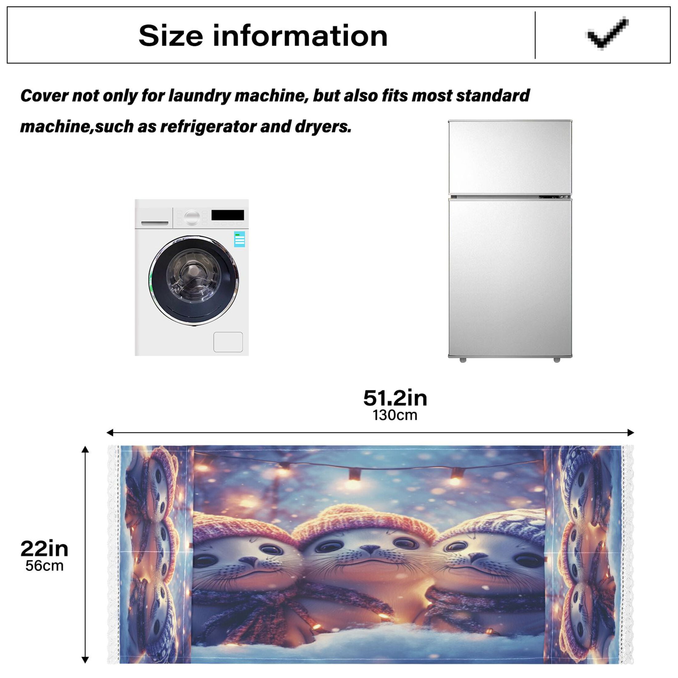 WOBOGO Winter Baby Seal Washing Machine Cloth Dryer Refrigerator Top Cover Protective Non-Slip Mat For Kitchen Laundry