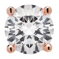 thumbnail image 2 of 14K Solid Rose Gold Stud Earrings | Round Cut Cubic Zirconia | Screw Back Posts | 2.0 CTW | With Gift Box | Everyday Elegance, 2 of 8