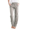 thumbnail image 1 of FJUCHAI Women'sPlus Size Linen Pants Women's Wide Leg Pants Plus Size Linen Drawstring Cropped Pants Drawstring Trousers Culottes S-XXXL, 1 of 8