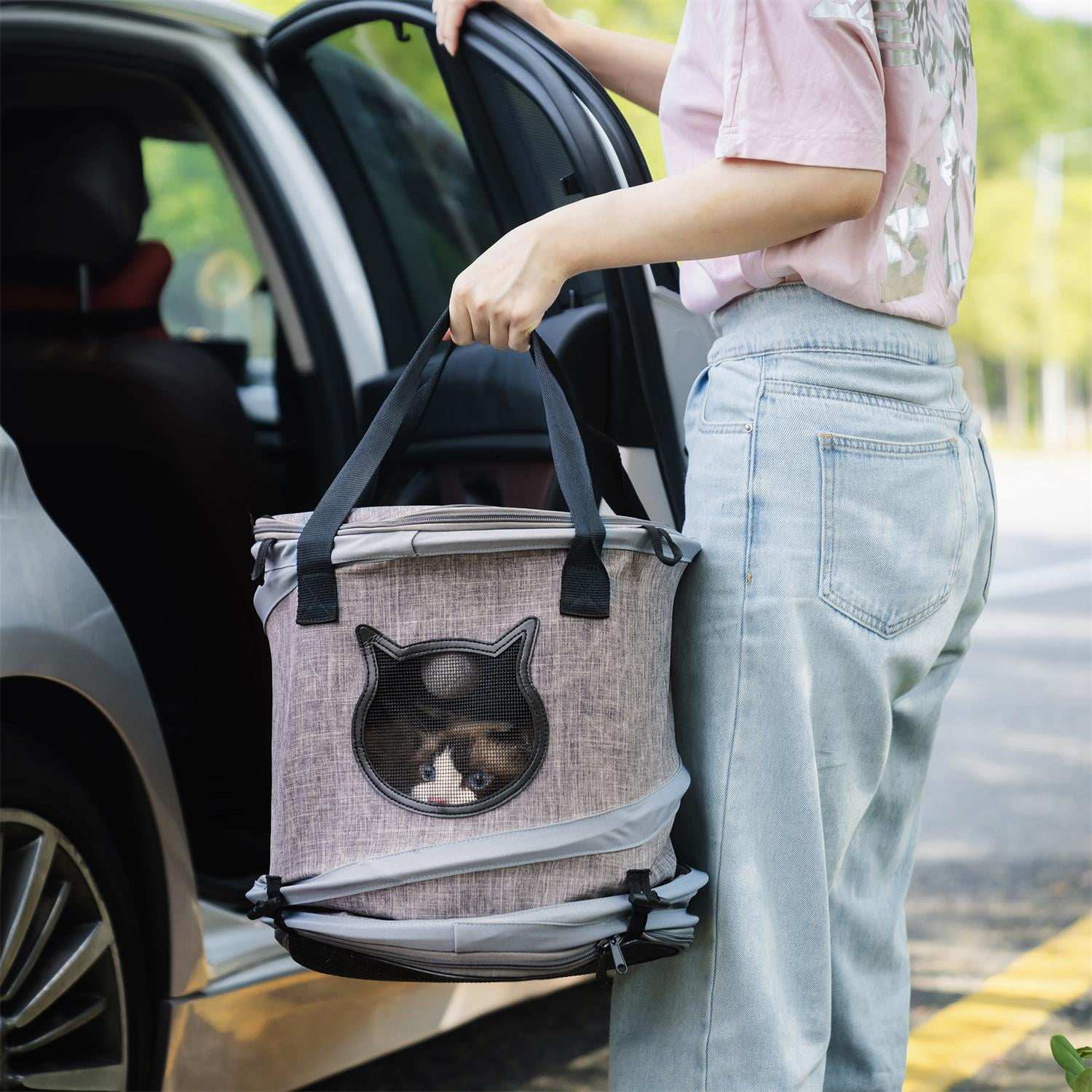 Pefilos 20" 3 in 1 Pet Carrier for Small Cats Dogs, Cat Carrier Travel Bag with Adequate Ventilation, Foldable Tunnel Pet Travel Carrier Bag Toy Cat Bed with Plush Balls, Black Pefilos 20" 3 in 1 Pet Carrier for Small Cats Dogs, Cat Carrier Travel Bag with Adequate Ventilation, Foldable Tunnel Pet Travel Carrier Bag Toy Cat Bed with Plush Balls, Black