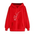 thumbnail image 2 of Blmnix Hoodie Women's Hoodies Cute Hoodie Red Casual Casual Blouses for Women Long Sleeve Hooded Tops, 2 of 5