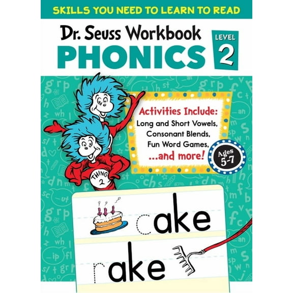 Dr. Seuss Workbooks Dr. Seuss Phonics Level 2 Workbook: A Phonics Workbook to Help Kids Ages 5-7 Learn to Read (for Kindergarten and 1stgrad, (Paperback)