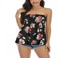 thumbnail image 1 of Women Off Shoulder Tube Tops Solid Floral Leopard Print Sleeveless Open Back Elastic Loose Tank Tops Camisoles Red L, 1 of 5