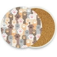 thumbnail image 5 of Coasters for Drinks Set of 2 Pieces Absorbent Ceramic Coasters with Cork Base, Cute Cat Paw Coffee Coaster Great Gift for Table, Housewarming, Birthday, Kitchen, Home Decor Cup Coasters, 5 of 5