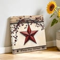 thumbnail image 3 of Canvas Wall Art Farmhouse American Canvas Art Print Country Star Berries Vintage Wood Grain Pictures Wall Decor for Living Room Bedroom Artwork Decorations Stretched Framed Ready to Hang 8"x8", 3 of 9