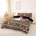 thumbnail image 3 of jejeloiu Earthy Elephant Bedding,Boho Pattern Duvet Cover Full For Boys,Brown Beige,Black Reversible,3-Piece,1 Duvet Cover and 2 Pillowcases, 3 of 6