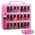 thumbnail image 1 of Estuche organizador de esmaltes de uñas DreamGenius para 48 botellas, color rosa, 1 of 8