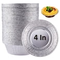thumbnail image 1 of 4 Inch Aluminum Foil Mini Pie Pans -100Pcs Disposable Small Pie Tins For Bakeries, Cafes, Restaurants - Durable Mini Foil Pans for Pie, Fruit Tarts, Quiche, 1 of 6
