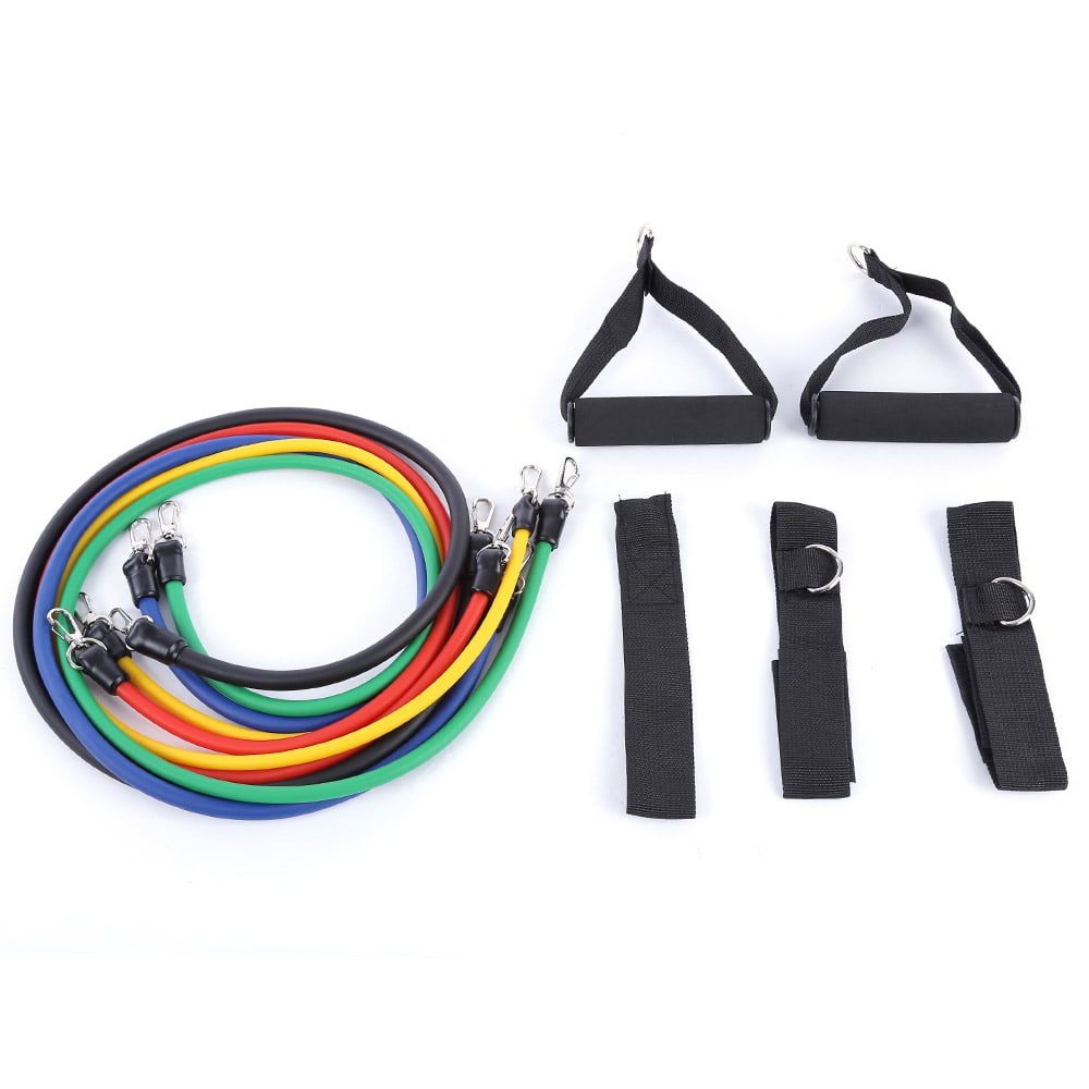 LEAJOY 11pcs Elastic Training Rope Resistance Band Set Physical Therapy Home Gyms Workouts Yoga Pilates by