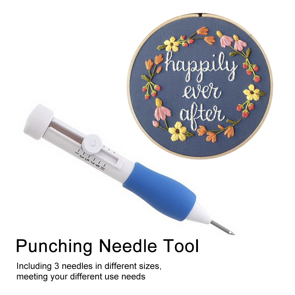 Punch Needle Kit, Embroidery Floss Cross Stitching Punch Pen Craft Tool