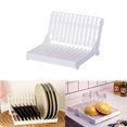 thumbnail image 1 of Dish Drying Rack Plastic 12 Slots Folding Dish Drying Drainer Plate Rack Organizer White, 1 of 7