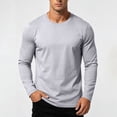 thumbnail image 4 of Gizkkal Athletic Shirts for Men Long Sleeve Crewneck Casual Lightweight Comfy Solid Color Base Layer Workout Tops, 4 of 8