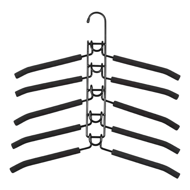 Percha para armario, para camisas, multicapa, para chaquetas, trajes, abrigos, de metal, pesada Negro