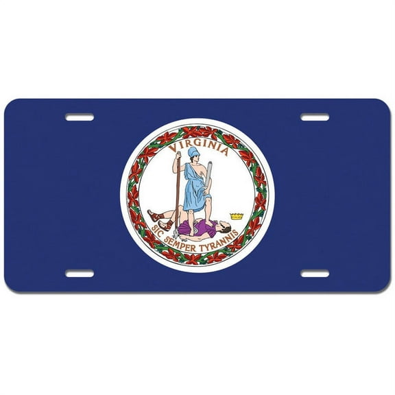 Virginia State Flag Novelty Metal Vanity License Tag Plate