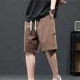 thumbnail image 5 of Gubotare Mens Shorts Cargo Men's Long Cargo Shorts Casual Below Knee Inches Capri Shorts Relaxed Fit with Pockets (Coffee,5XL), 5 of 5