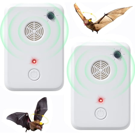 Paddsun 2 Pack Ultrasonic Bats Traps Devices,for Attic House Porch Adjustable Exclusion Device for Flies Mosquitoes Rats Cockroaches Indoor Use Friendly to Human and Pet