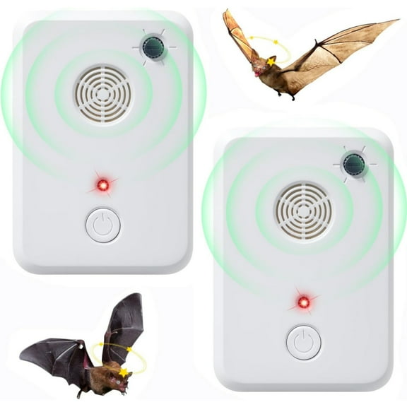 Paddsun 2 Pack Ultrasonic Bats Traps Devices,for Attic House Porch Adjustable Exclusion Device for Flies Mosquitoes Rats Cockroaches Indoor Use Friendly to Human and Pet