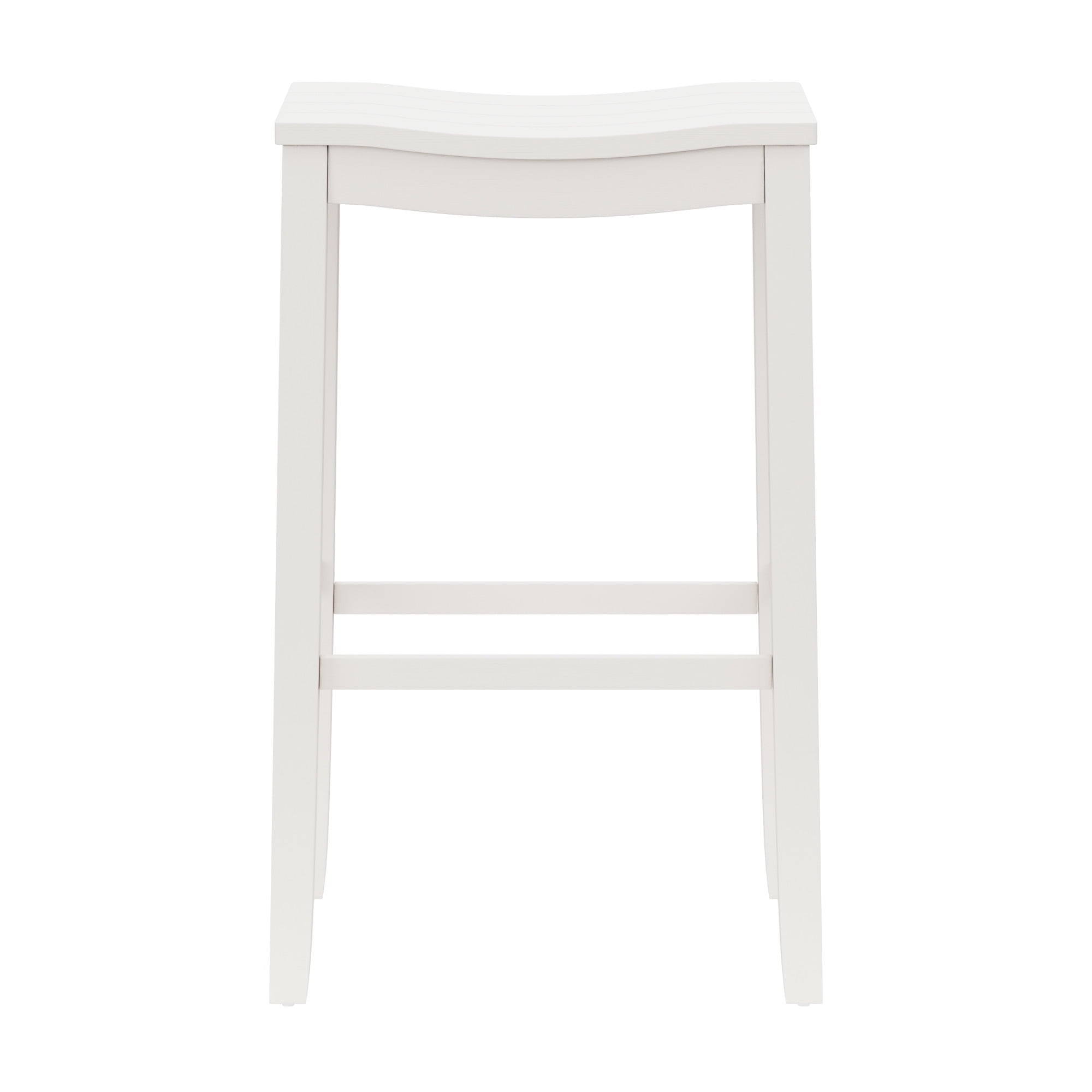 Woven Paths Fiddler Backless Wood Bar Height Stool, White