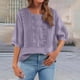 thumbnail image 1 of TaTaai Loose Fit Women's T-Shirt / Cotton Linen Embroidered Blouse / Vintage Style Short Sleeve Round Neck Top Gift, 1 of 5