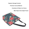 thumbnail image 3 of FORMRS Womens Canvas Tote Bag with Zipper Inner Pocket Shoulder Handbag, Christmas Themed Leaves, 3 of 7