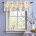 thumbnail image 4 of Valance Curtains for Kitchen Windows Spring Easter Eggs White Rabbit Rod Pocket Valance Cute Bunny Colorful Checker Short Window Curtain Topper for Bedroom Living Room Bathroom 42x12in,1&nbsp;Panel, 4 of 9