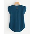 thumbnail image 2 of Blusa informal con cuello redondo y parte superior plisada básica para mujer Sailing  Electrónica, 2 of 5