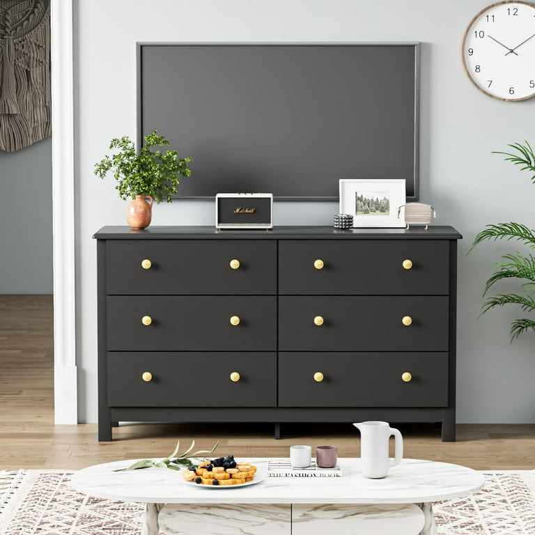 White Dresser for Bedroom, Modern Farmhouse Style 7 Drawer Double Dresser with Vintage Gold Antique Pulls, Dresser and Chest of Drawers, Hallway 7 ... White Dresser for Bedroom, Modern Farmhouse Style 7 Drawer Double Dresser with Vintage Gold Antique Pulls, Dresser and Chest of Drawers, Hallway 7 ...